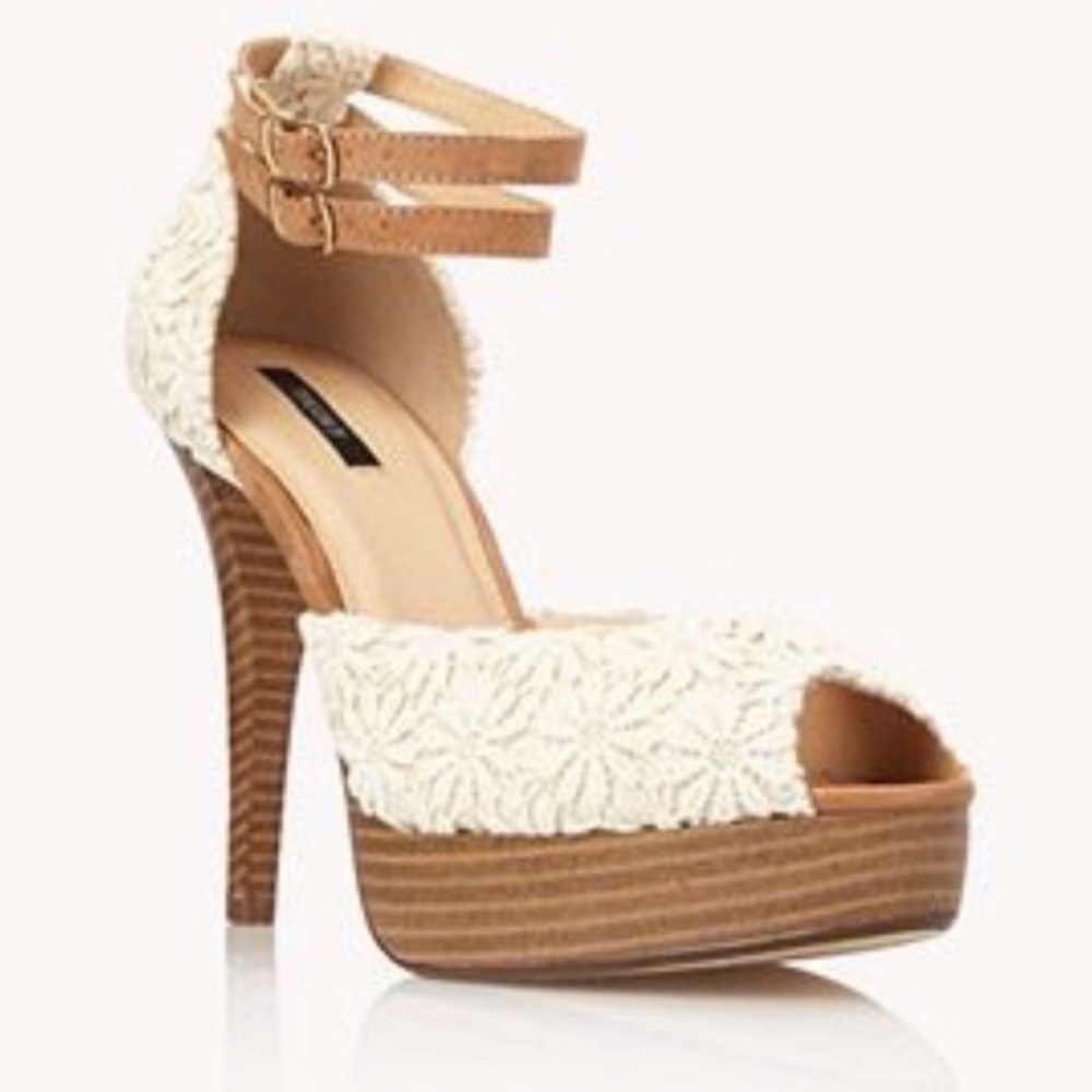 Forever 21 Darling Daisy Crochet Platform Sandals